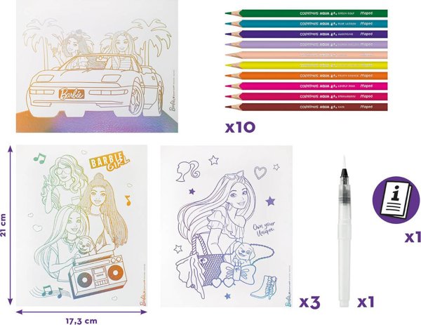 Maped Creativ Aqua Art Σετ Ζωγραφικής με Ακουαρέλες Barbie 907073