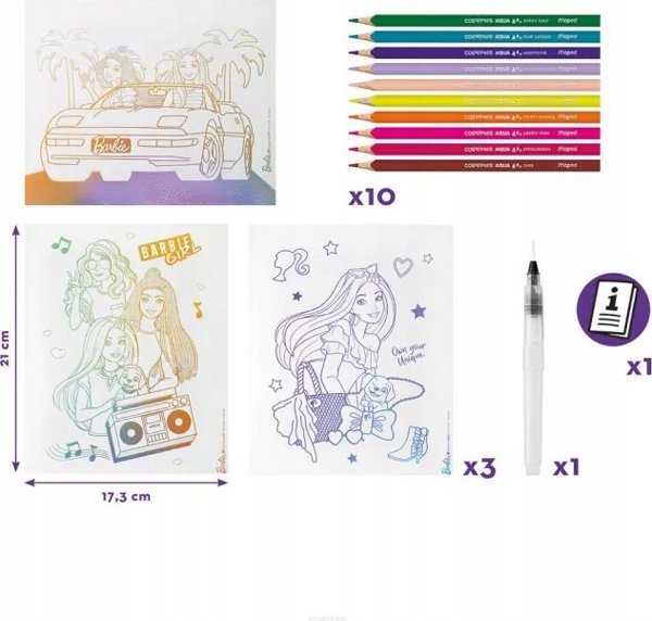 Maped Creativ Aqua Art Σετ Ζωγραφικής με Ακουαρέλες Barbie 907073