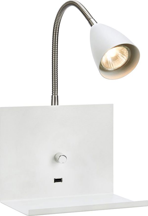 Markslojd LOGI LED Ράφι Τοίχου με Ενσωματωμένο Dimmer, Λευκό, 107140