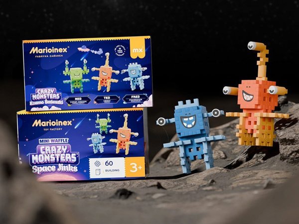 Marioinex Κλοκί Μίνι Crazy Monsters Space Jinks - Εκπαιδευτικά Τουβλάκια Βάφλες 60 Τεμάχια (ZA5490)
