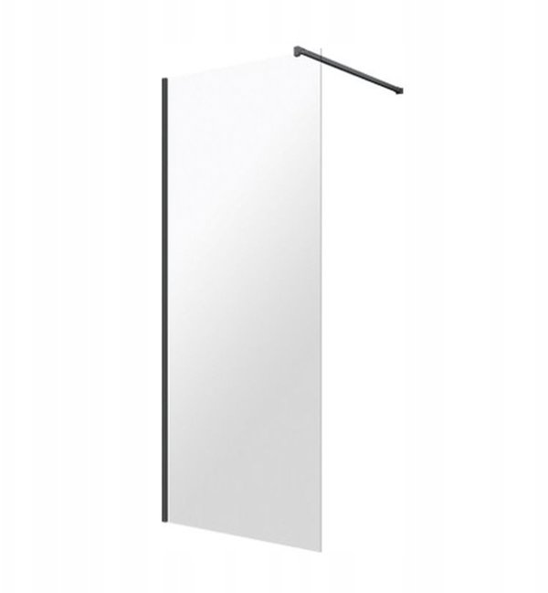 MARINA KABINA NATR WALK-IN 90CM CZARNY MAT/TRANSP