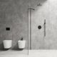 MARINA KABINA NATR WALK-IN 90CM CZARNY MAT/TRANSP