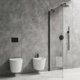 MARINA KABINA NATR WALK-IN 90CM CZARNY MAT/TRANSP