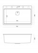 MARC 110 WORKSTATION GraniteQ νεροχύτης 1-θάλαμος 760*500*235 mm pearl beige + σιφόνι push to open + διανομέας ανοξείδωτο ατσάλι + ένθετο αποστράγγισης + Qmata + σανίδα/ μεταλλικά στοιχεία