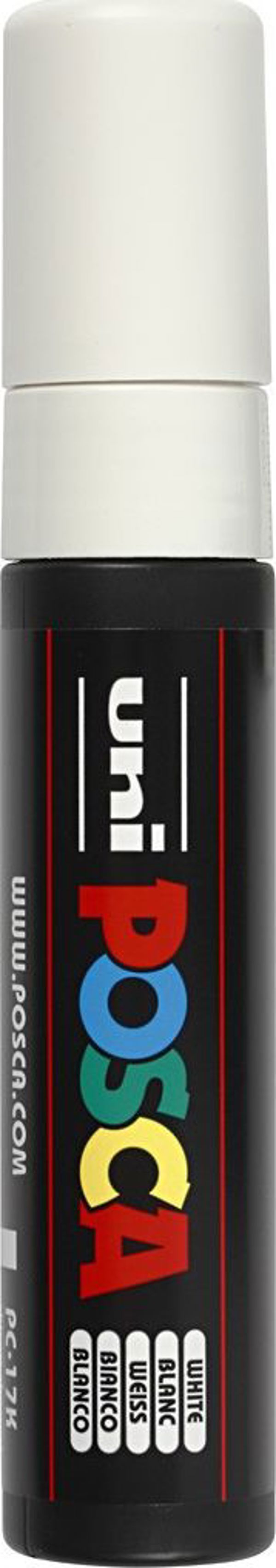 Μαρκαδόρος Posca PC-17K Λοξοτομή 15mm, Λευκός, Υφασμάτινος