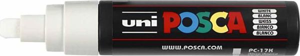 Μαρκαδόρος Posca PC-17K Λοξοτομή 15mm, Λευκός, Υφασμάτινος