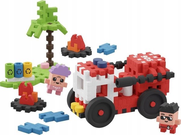 Marioinex Mini Waffle Fire Truck - Σετ Δομικών Παιχνιδιών 80 Τεμαχίων με 2 Φιγούρες