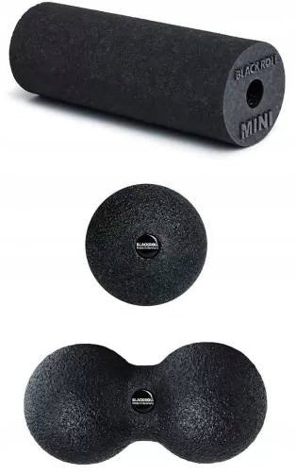 Masažinio volo bei kamuoliukų BLACKROLL BLACKBOX MINI, set with foam rollers ,fascia balls