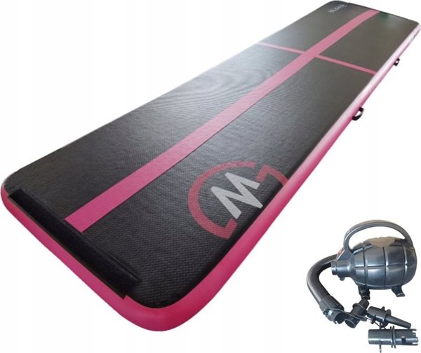 Master AirTrack Φουσκωτό Στρώμα Γυμναστικής 500x100x10cm, Μαύρο-Ροζ