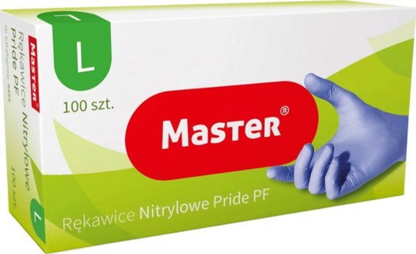 Master γάντια νιτριλίου μπλε χωρίς πούδρα L 100 τεμ.