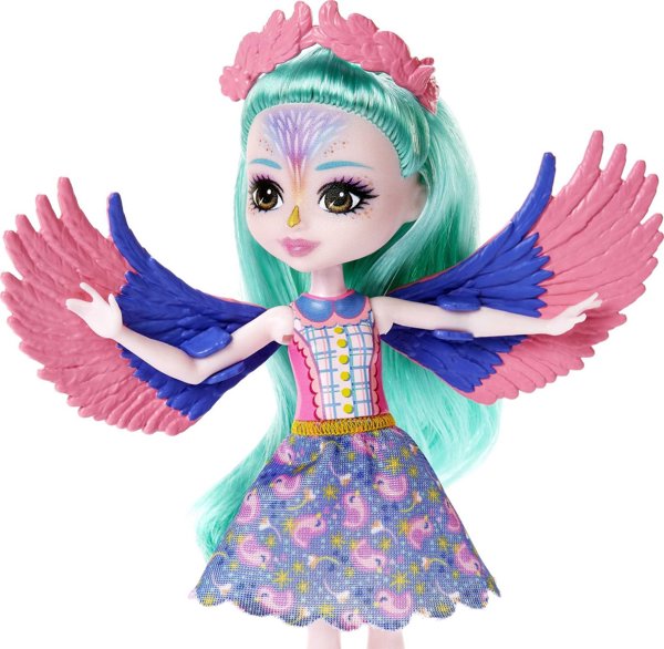 Mattel Enchantimals Rodzina Papugi Filia Finch Lalka + 3 figurki HKN15