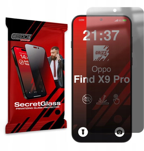Matowe szklo prywatyzujace GrizzGlass SecretGlass για Oppo Find X9 Pro
