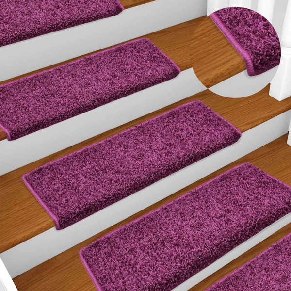vidaXL Πατάκια Σκάλας 65x21x4 εκ. 30τμχ. Μωβ - Αντιολισθητικά Προστατευτικά Σκαλοπατιών