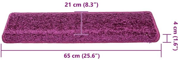 vidaXL Πατάκια Σκάλας 65x21x4 εκ. 30τμχ. Μωβ - Αντιολισθητικά Προστατευτικά Σκαλοπατιών