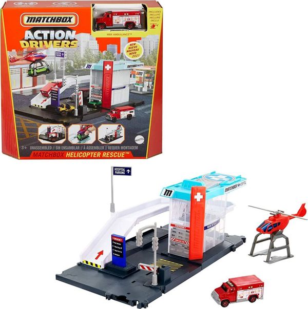 Matchbox   Prawdziwe Przygody Zestaw startowy Helikopter ratunkowy GVY82_GVY83
