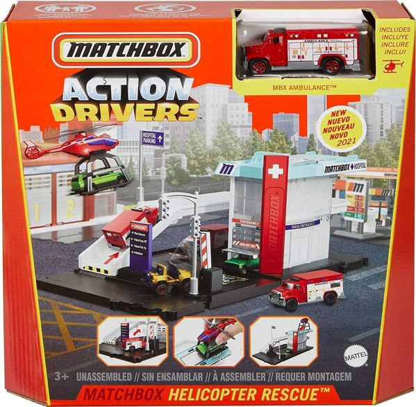Matchbox   Prawdziwe Przygody Zestaw startowy Helikopter ratunkowy GVY82_GVY83