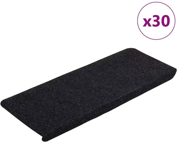 Maty na schody samoprzylepne 30 szt. Czarne 65x24,5x3,5 cm