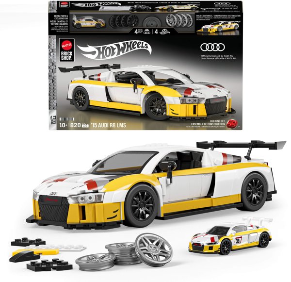MATTEL BRICK SHOP HOT WHEELS Elite Audi R8 LMS konstruktorius