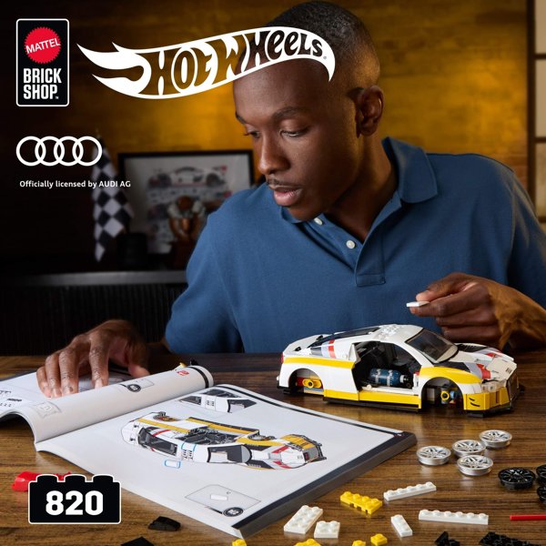 MATTEL BRICK SHOP HOT WHEELS Elite Audi R8 LMS konstruktorius