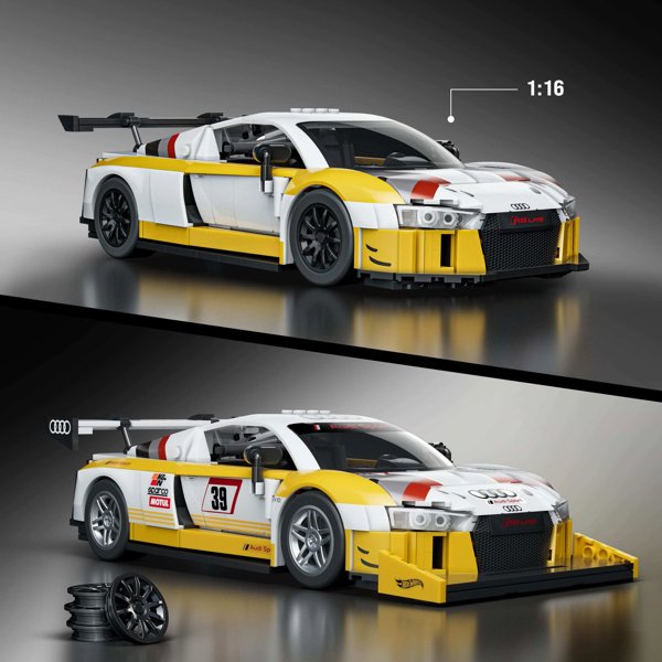 MATTEL BRICK SHOP HOT WHEELS Elite Audi R8 LMS konstruktorius