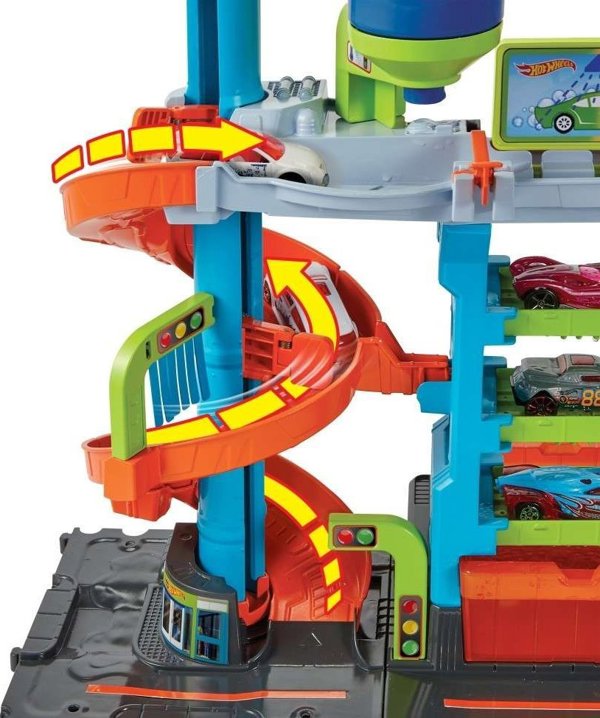 Hot Wheels City Crazy Mega Car Wash Σετ Παιχνιδιού με Αυτοκινητάκι (HDP05)