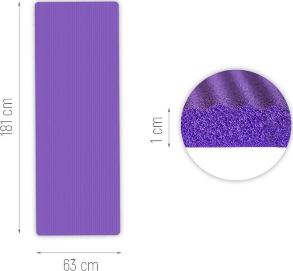 Στρώμα Γυμναστικής WNSP Yoga Mat, Αντιολισθητικό, 181 cm x 63 cm x 1 cm, Ροζ