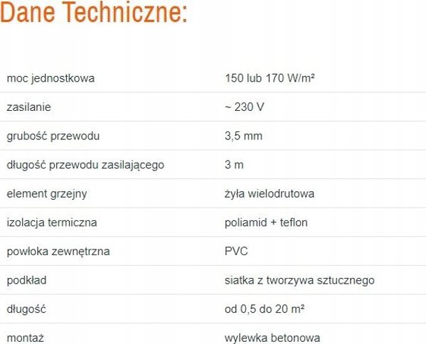 Θερμαντικό στρώμα Thermoval TV TO 50 170W/m2, 3,5m2, μονόπλευρη τροφοδοσία 230V