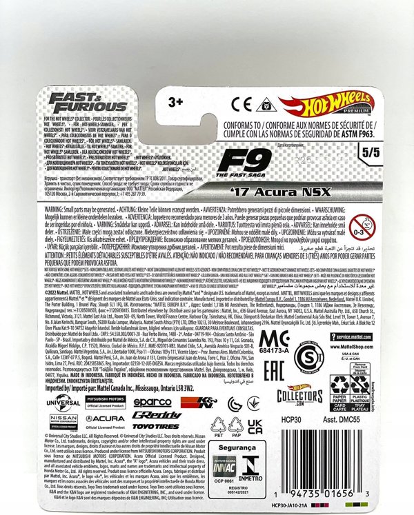 Mattel *****HW Fast_Furious 17 Acura NSX HCP30