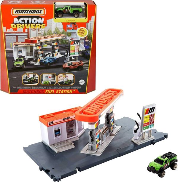 Matchbox  Prawdziwe Przygody Zestaw startowy Stacja benzynowa GVY82_GVY84