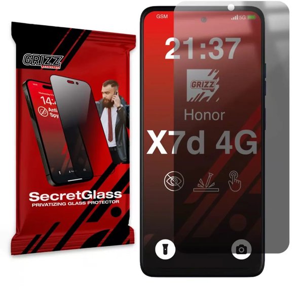 Ματ προστατευτικό γυαλί απορρήτου GrizzGlass SecretGlass για Honor X7d 4G