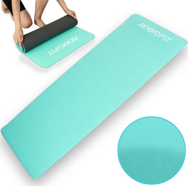 NoName Στρώμα Yoga TPE Αντιολισθητικό 4mm, Μέντα-Γκρι, Διπλής Όψης για Γυμναστική και Άσκηση