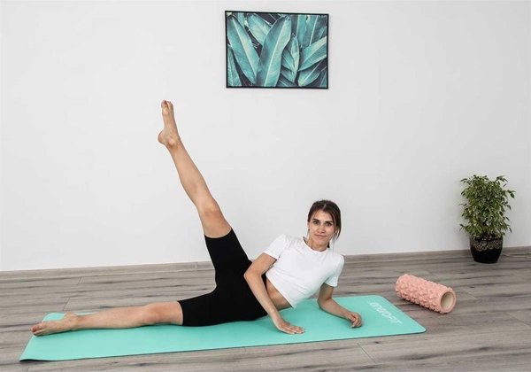 NoName Στρώμα Yoga TPE Αντιολισθητικό 4mm, Μέντα-Γκρι, Διπλής Όψης για Γυμναστική και Άσκηση