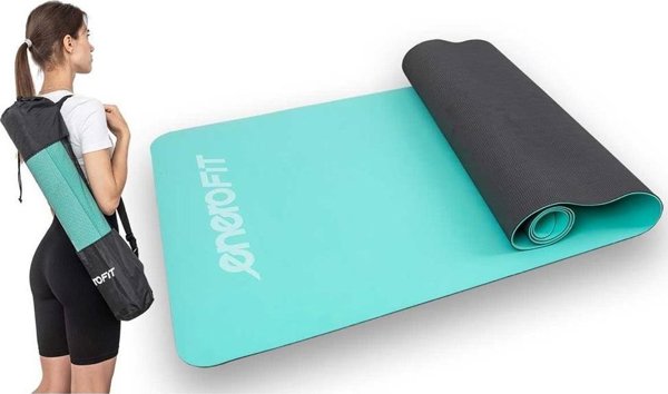 NoName Στρώμα Yoga TPE Αντιολισθητικό 4mm, Μέντα-Γκρι, Διπλής Όψης για Γυμναστική και Άσκηση