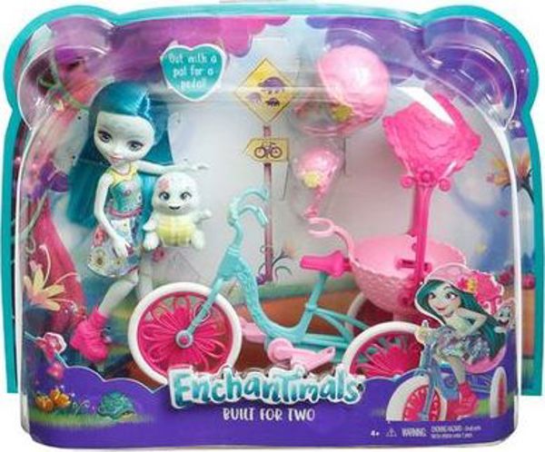 Mattel Enchantimals - Ποδήλατο για δύο + κούκλα χελώνα (FJH11/FCC65)