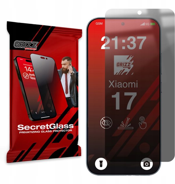 Matowe szklo prywatyzujace GrizzGlass SecretGlass do Xiaomi 17