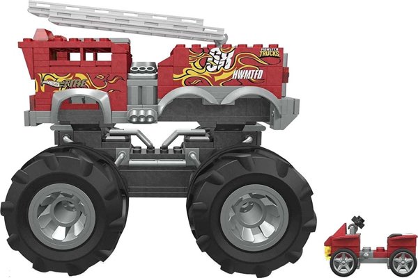 Mattel Hot Wheels Monster Trucks Mega - Όχημα Κατασκευής 5-Alarm + ATV Rover Σετ Κατασκευών HHD19