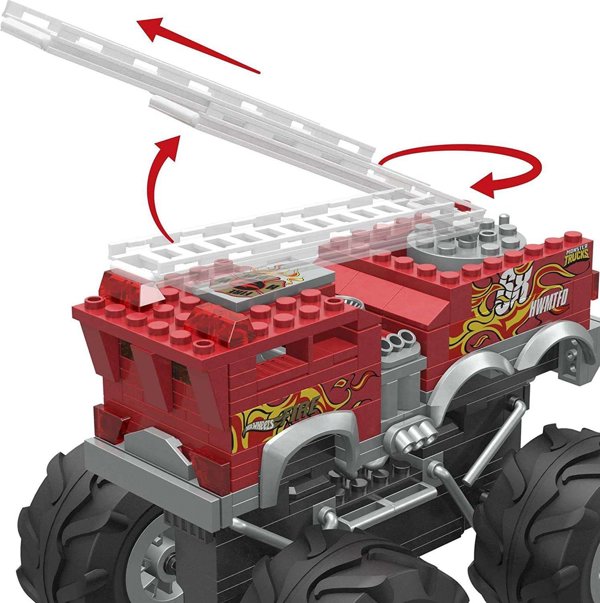 Mattel Hot Wheels Monster Trucks Mega - Όχημα Κατασκευής 5-Alarm + ATV Rover Σετ Κατασκευών HHD19