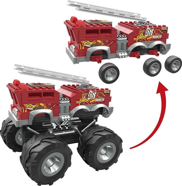 Mattel Hot Wheels Monster Trucks Mega - Όχημα Κατασκευής 5-Alarm + ATV Rover Σετ Κατασκευών HHD19