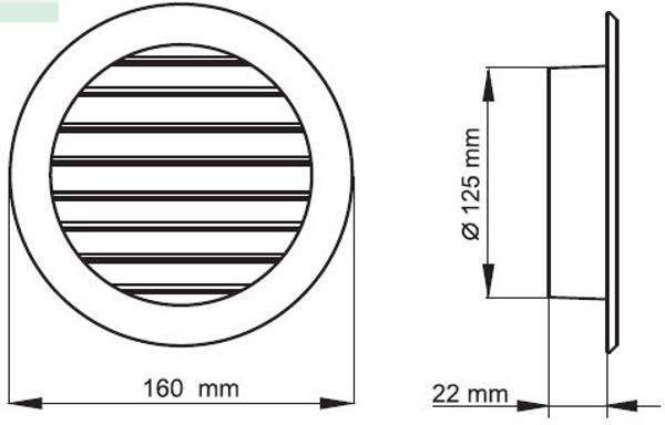 Maxpol Kratka okragla fi125 160mm biala - 077