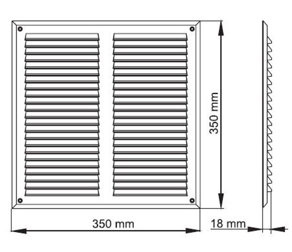 Μάξπολ Πλέγμα αερισμού 350x350mm καφέ
