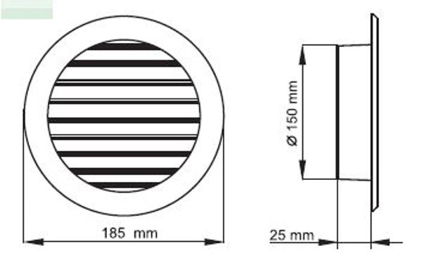 Maxpol Kratka okragla fi150 185mm biala - 025