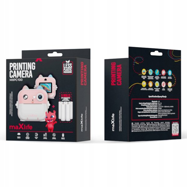 Maxlife printing camera MXPC-100 pink 5907457737174