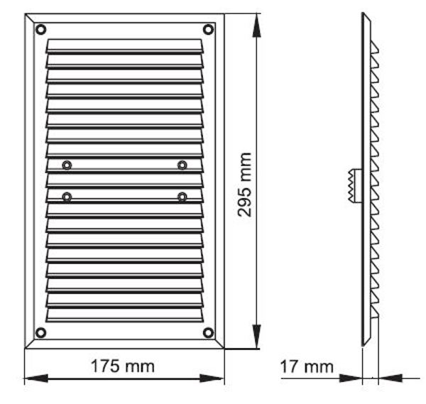 Maxpol Kratka wentylacyjna z siatka 175x295mm biala