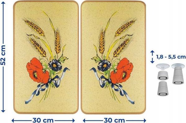 Προστατευτικές Πλάκες Κουζίνας Maximex FLOWERS, 2 τεμ, γυάλινες