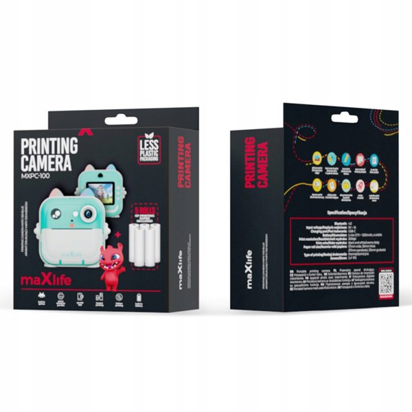 Maxlife printing camera MXPC-100 blue 5907457737167