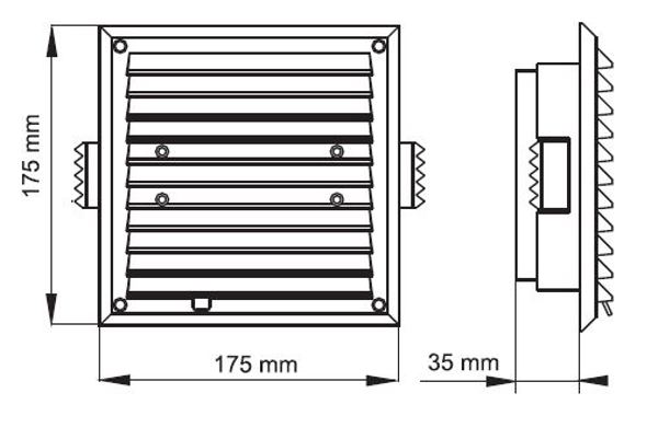 Maxpol Kratka wentylacyjna z jaluzja 175x175mm biala