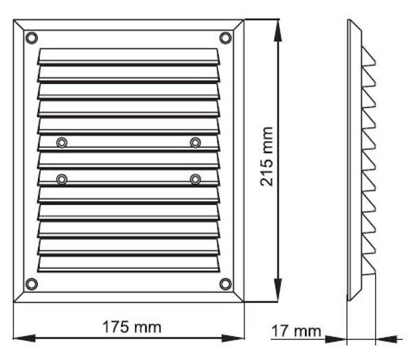 Maxpol Γρίλια εξαερισμού 175x215mm λευκή - 002
