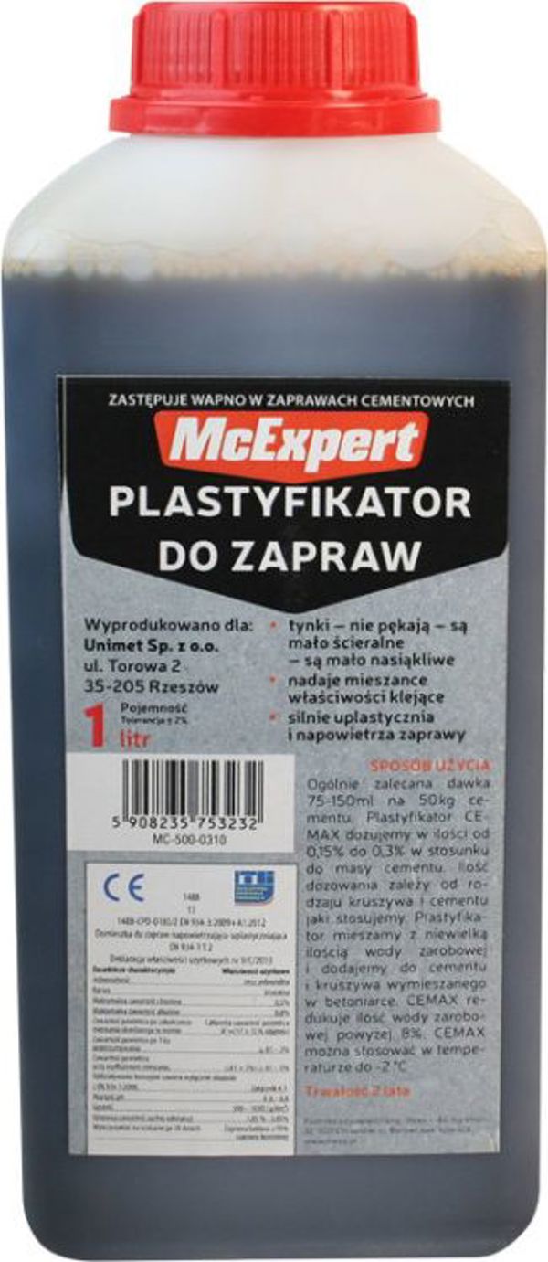 McExpert Πλαστικοποιητής για κονιάματα αντικαθιστώντας το ασβέστη 1L