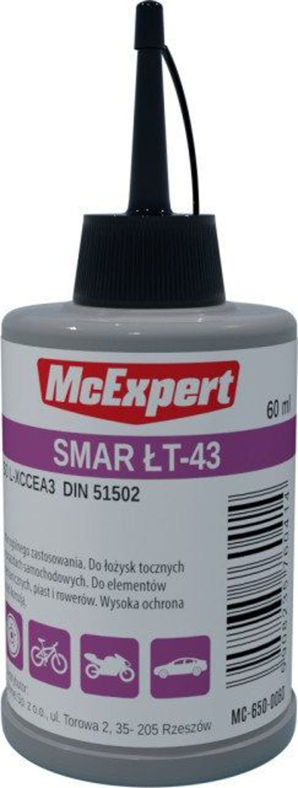McExpert Λιπαντικό Γράσο Γενικής Χρήσης LT-43, 60ml - Για Ρουλεμάν, Μηχανικά Εξαρτήματα & Ποδήλατα