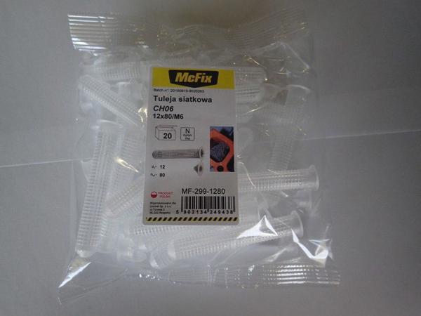MCFIX Tuleja Siatkowa Plastikowa Do Zywic 12x80mm 20szt